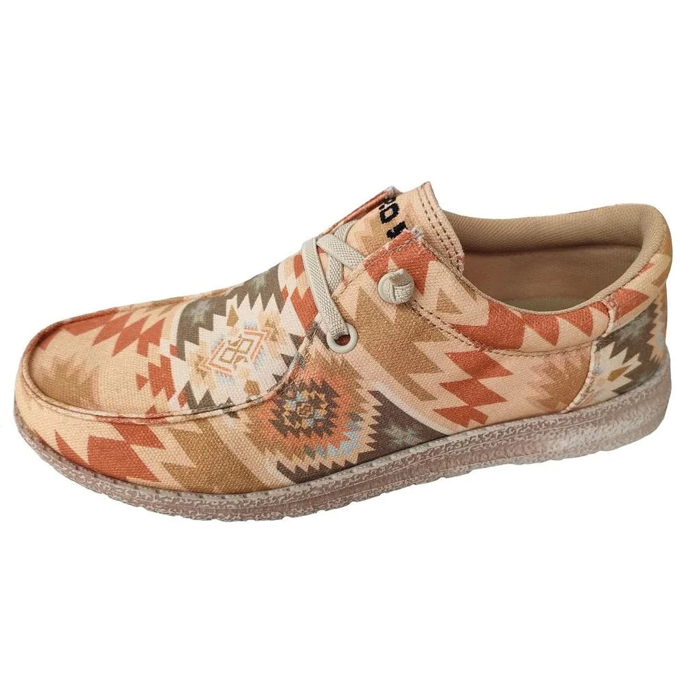 Roper Ladies' Tan Aztec Hang Looose Lace Up Moc