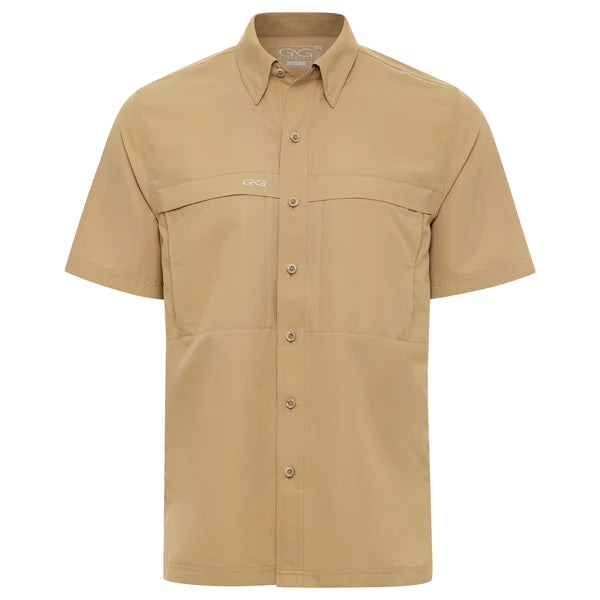 GameGuard Khaki Short Sleeve Classic Microfiber Men's Shirt