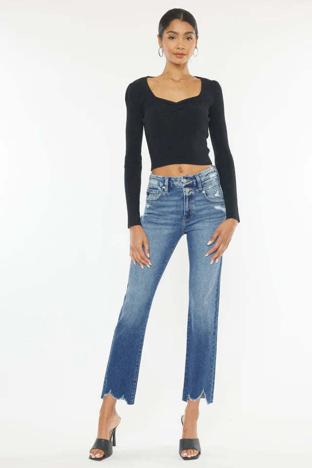 Kancan High Rise Slim Straight Leg Jeans