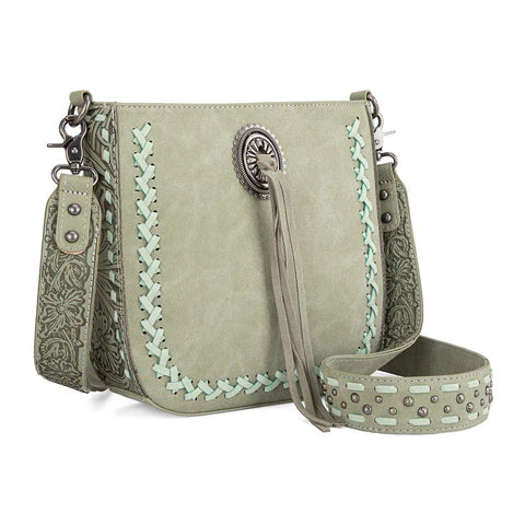 Wrangler Tooled Whipstitched Crossbody Purse