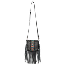 Load image into Gallery viewer, Montana West Genuine Leather Tooled Collection Fringe Crossbody
