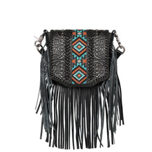 Load image into Gallery viewer, Montana West Genuine Leather Tooled Collection Fringe Crossbody

