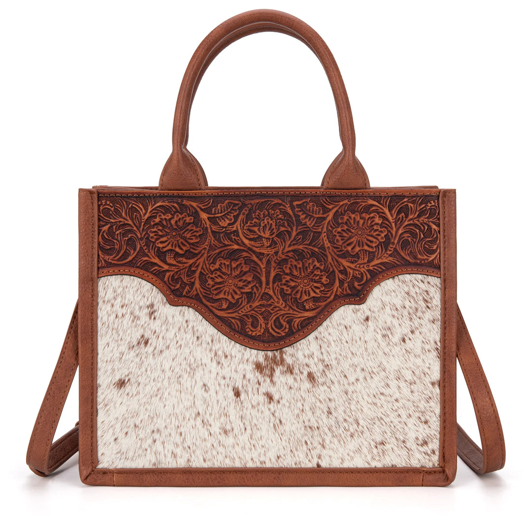 Trinity Ranch Cowhide tooled Conceal Carry Tote Bag