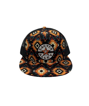 Cactus Alley Orange Aztec Star Patch Cap