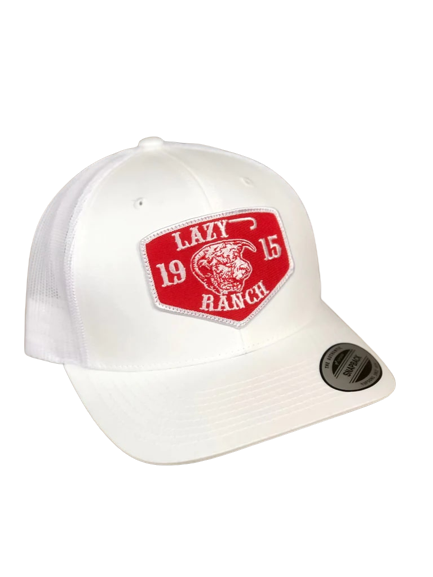 Lazy J Ranch Wear White Red Ranch Cap