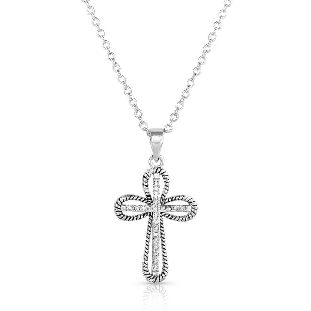 Montana Silversmiths Expressive Faith Crystal Cross Necklace