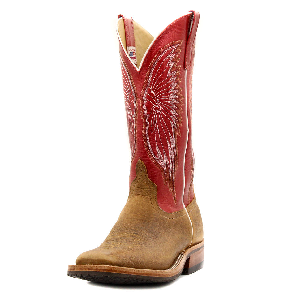 Rios of Mercedes Men's Texas Brown Feral Hog Cowboy Boots | Pinto Ranch 8 / D